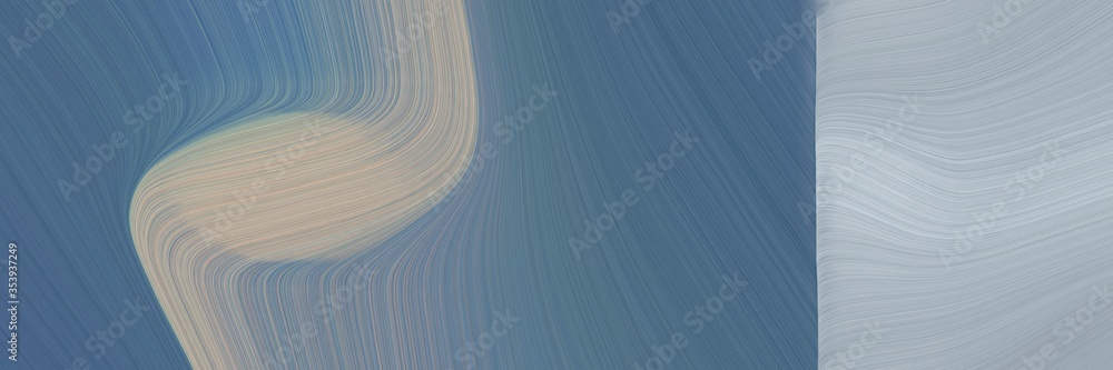 Poster abstract artistic header with teal blue, ash gray and dark gray colors. fluid curved lines with dynamic flowing waves and curves for poster or canvas