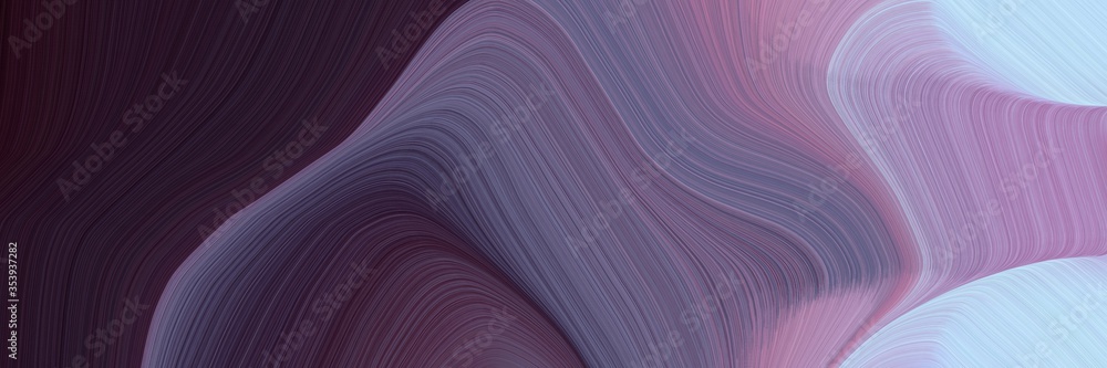 Poster abstract decorative designed horizontal banner with very dark violet, light steel blue and pastel pu