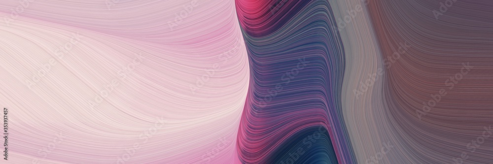 Leinwandbilder abstract modern horizontal header with dark slate gray, thistle and dim gray colors. fluid curved flowing waves and curves for poster or canvas