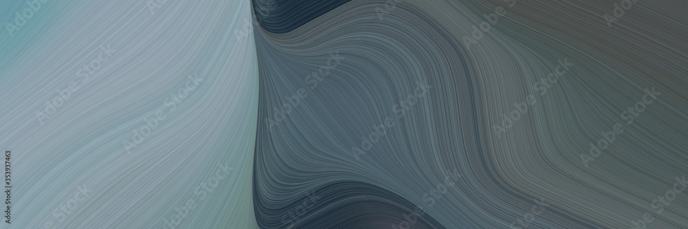 Aufkleber abstract surreal horizontal header with dim gray, dark gray and light slate gray colors. fluid curve