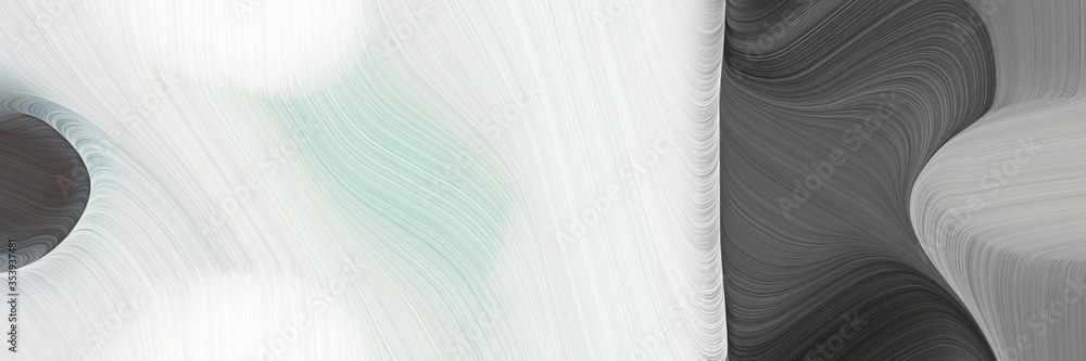 Poster abstract artistic header design with dark slate gray, lavender and gray gray colors. fluid curved lines with dynamic flowing waves and curves for poster or canvas