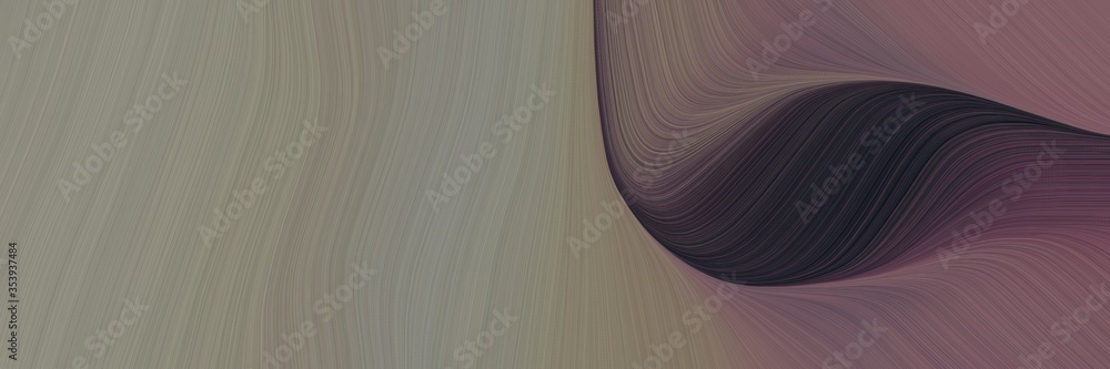Poster abstract modern header design with gray gray, very dark blue and old mauve colors. fluid curved lines with dynamic flowing waves and curves for poster or canvas