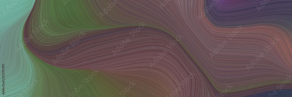 Aufkleber abstract colorful horizontal header with dim gray, old mauve and cadet blue colors. fluid curved lines with dynamic flowing waves and curves for poster or canvas