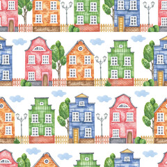 Pattern of colored houses © Olena