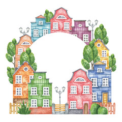 Fototapeta premium Round frame of the house