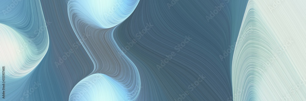 Leinwandbilder abstract decorative horizontal header with teal blue, light gray and pastel blue colors. fluid curve