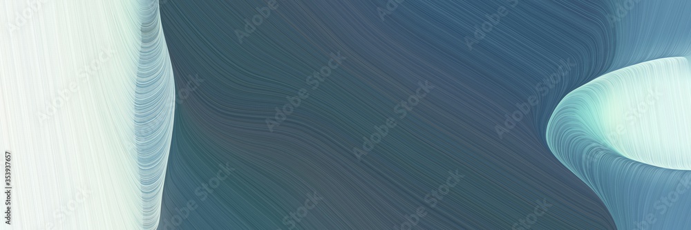 Poster abstract colorful horizontal banner with lavender, dark slate gray and pastel blue colors. fluid cur