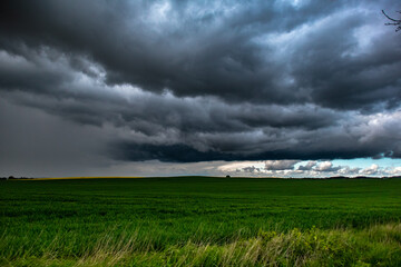 Storm clouds over the field