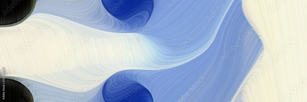 Aufkleber abstract surreal header with light gray, midnight blue and corn flower blue colors. fluid curved lin