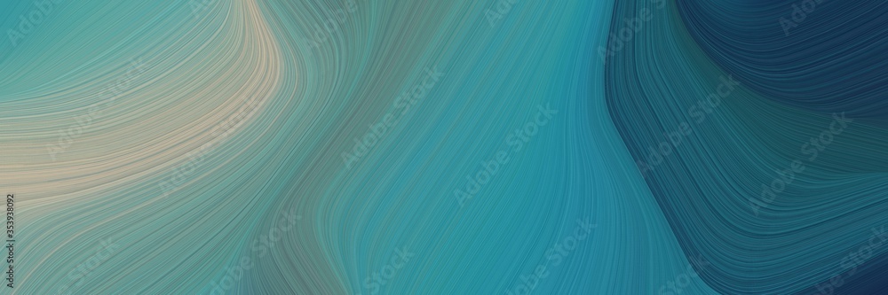 Aufkleber abstract dynamic header design with teal blue, dark gray and dark slate gray colors. fluid curved li