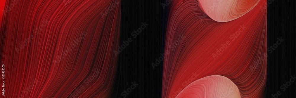 Poster abstract dynamic horizontal banner with very dark pink, very dark red and moderate red colors. fluid