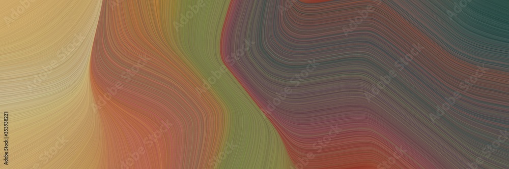 Poster abstract artistic banner design with pastel brown, old mauve and dark khaki colors. fluid curved flo