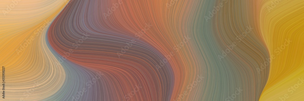 Aufkleber abstract dynamic header with pastel brown, sandy brown and dark gray colors. fluid curved lines with