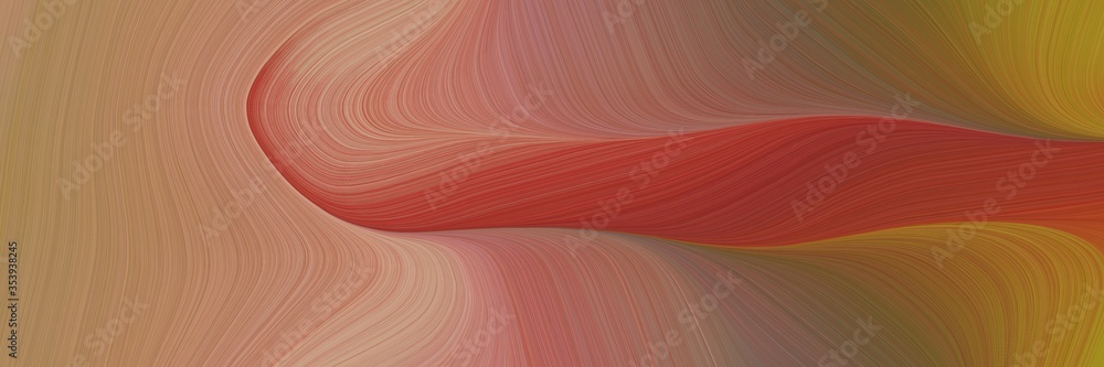 Leinwandbilder abstract flowing designed horizontal header with moderate red, indian red and brown colors. fluid curved lines with dynamic flowing waves and curves for poster or canvas