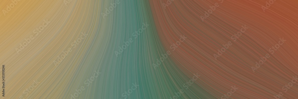 Aufkleber abstract decorative designed horizontal header with pastel brown, rosy brown and dark khaki colors. fluid curved lines with dynamic flowing waves and curves for poster or canvas