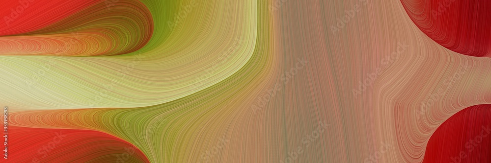 Aufkleber abstract decorative horizontal header with peru, firebrick and brown colors. fluid curved lines with dynamic flowing waves and curves for poster or canvas