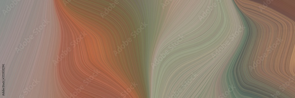 Leinwandbilder abstract surreal horizontal header with gray gray, brown and dim gray colors. fluid curved lines with dynamic flowing waves and curves for poster or canvas