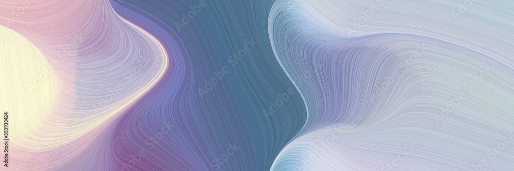 Fototapete abstract surreal designed horizontal banner with light gray, slate gray and pastel blue colors. flui