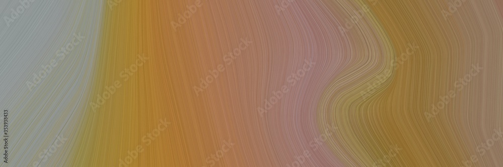 Aufkleber abstract flowing horizontal header with pastel brown, light slate gray and brown colors. fluid curved flowing waves and curves for poster or canvas