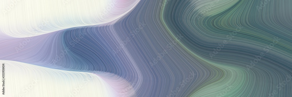 Fototapete abstract artistic header with slate gray, linen and dim gray colors. fluid curved lines with dynamic flowing waves and curves for poster or canvas