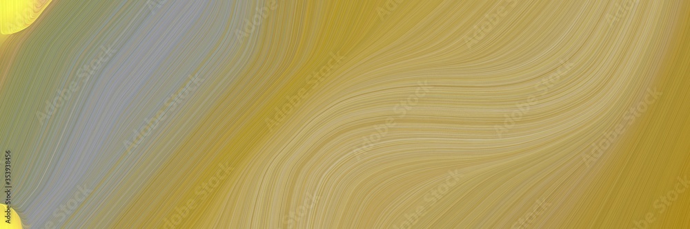 Poster abstract flowing header design with dark khaki, dark gray and peru colors. fluid curved lines with dynamic flowing waves and curves for poster or canvas
