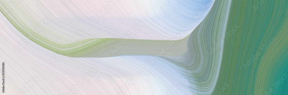 Poster abstract flowing designed horizontal banner with light gray, sea green and gray gray colors. fluid c