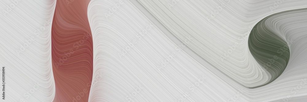 Poster abstract flowing designed horizontal header with light gray, pastel brown and gray gray colors. fluid curved flowing waves and curves for poster or canvas