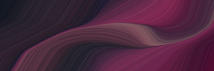 abstract moving banner design with very dark magenta, very dark violet and dark moderate pink colors. fluid curved flowing waves and curves for poster or canvas