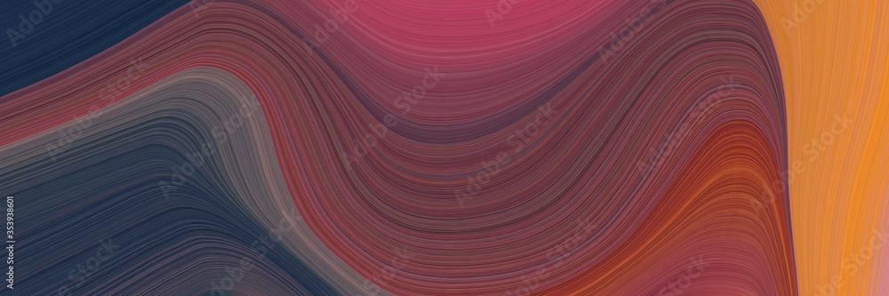 Aufkleber abstract dynamic header design with old mauve, peru and very dark blue colors. fluid curved flowing waves and curves for poster or canvas