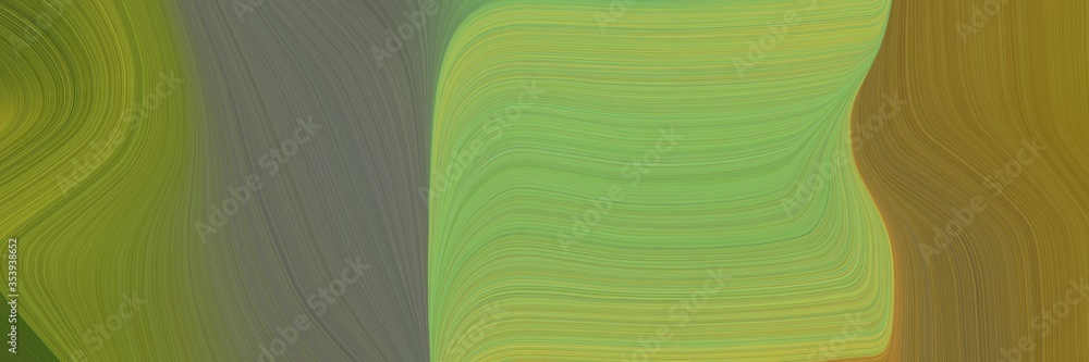 Aufkleber abstract modern header design with olive drab, yellow green and dim gray colors. fluid curved lines with dynamic flowing waves and curves for poster or canvas