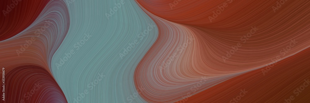 Poster abstract flowing header with saddle brown, slate gray and old lavender colors. fluid curved flowing 