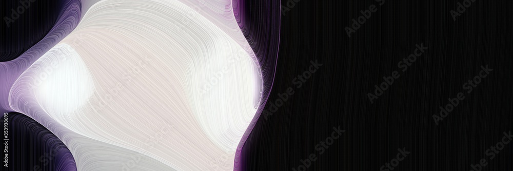Poster abstract artistic designed horizontal banner with light gray, black and dim gray colors. fluid curve