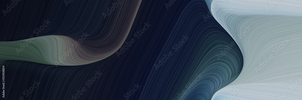 Fototapete abstract colorful header design with dark gray, very dark blue and dim gray colors. fluid curved flo