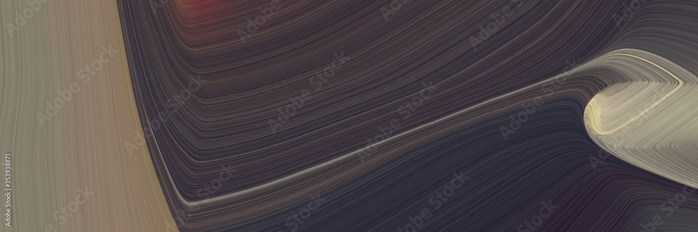 Poster abstract dynamic designed horizontal header with dark slate gray, gray gray and dark gray colors. fluid curved flowing waves and curves for poster or canvas