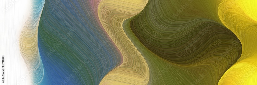 Fototapete abstract flowing horizontal header with dark olive green, dark khaki and light gray colors. fluid cu