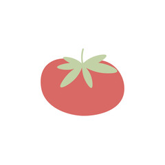 Cartoon flat vector tomato illustration isolated on a white background.