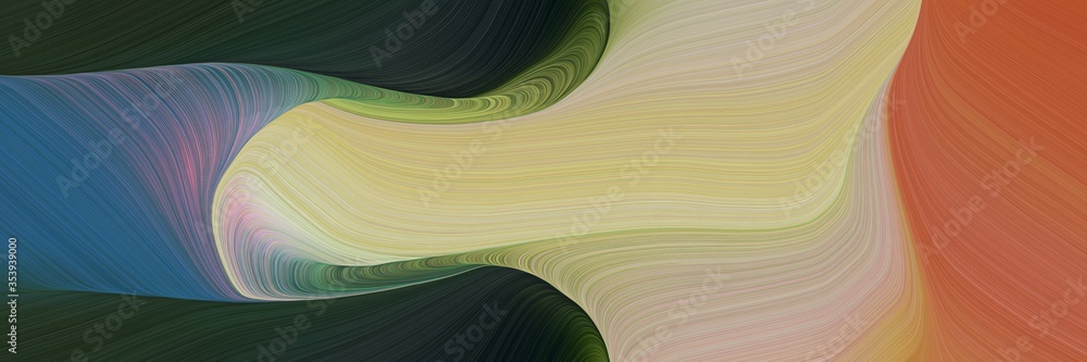 Aufkleber abstract modern header with rosy brown, dark khaki and dark slate gray colors. fluid curved flowing 