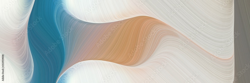 Leinwandbilder abstract moving horizontal header with pastel gray, light gray and teal blue colors. fluid curved li