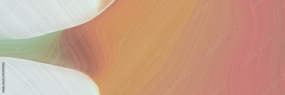 Leinwandbilder abstract surreal designed horizontal header with rosy brown, light gray and gray gray colors. fluid curved lines with dynamic flowing waves and curves for poster or canvas