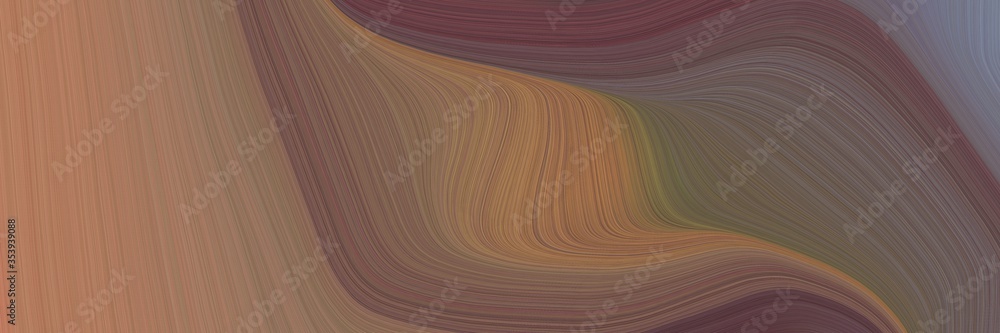 Fototapete abstract decorative header with pastel brown, indian red and slate gray colors. fluid curved lines w