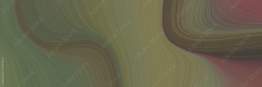 Fototapete abstract modern banner with pastel brown, old mauve and dark slate gray colors. fluid curved lines w