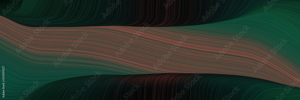 Fototapete abstract surreal banner design with very dark blue, old mauve and sienna colors. fluid curved lines 