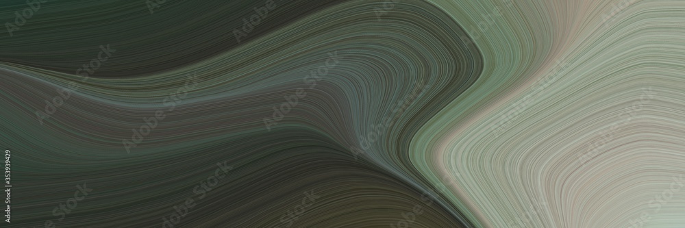 Leinwandbilder abstract moving horizontal banner with dark slate gray, dark gray and dim gray colors. fluid curved 