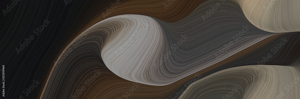 Fototapete abstract colorful banner design with very dark blue, gray gray and dim gray colors. fluid curved lin