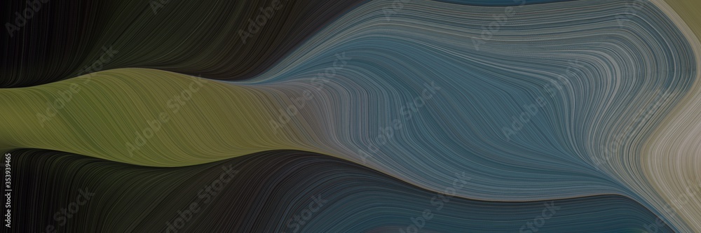 Aufkleber abstract flowing horizontal header with dark slate gray, very dark green and gray gray colors. fluid
