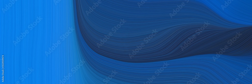 Fototapete abstract decorative horizontal header with midnight blue, dodger blue and very dark blue colors. flu