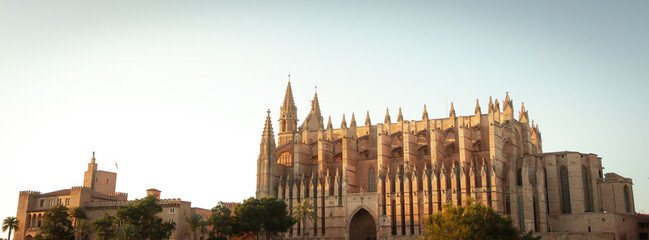 Palma de Mallorca cathedral at sunset. Horizontal. © stockmagen