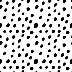 Doodle circles seamless pattern. Scattered round spots.