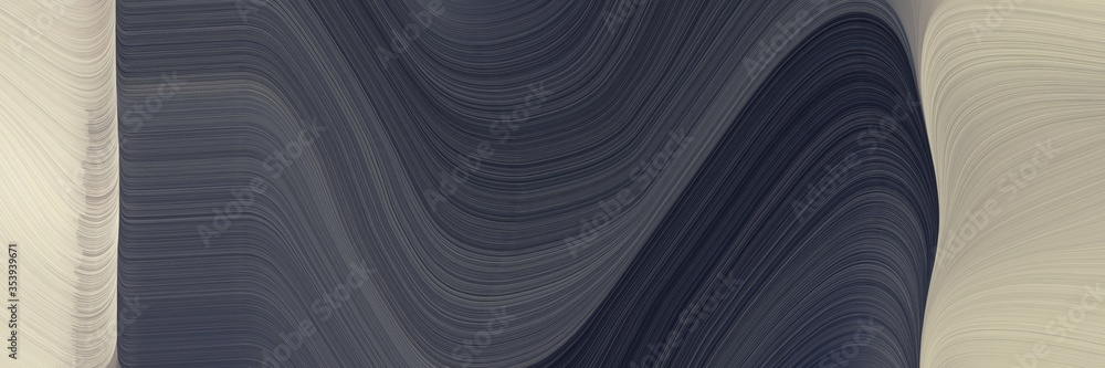 Aufkleber abstract artistic horizontal banner with dark slate gray, ash gray and gray gray colors. fluid curve