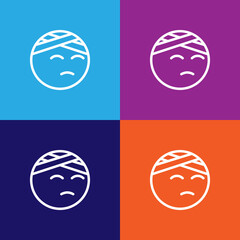 Injured emoji outline icon. Signs and symbols can be used for web, logo, mobile app, UI, UX